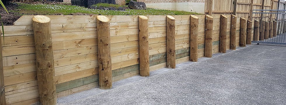 timber retaining block wall nelson concrete